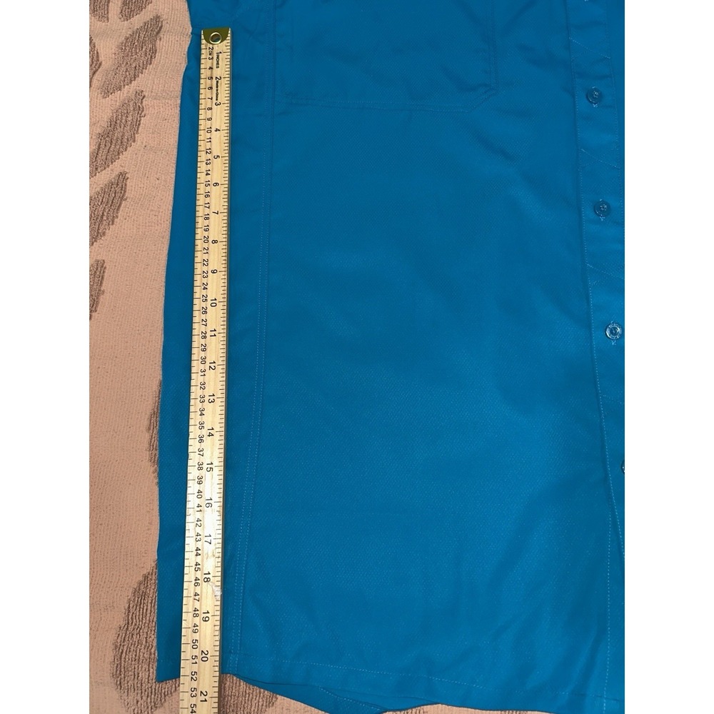 Simms Fishing Shirt Men's 2XL Teal Long Sleeve Vented Outdoors Performance - Picture 9 of 10